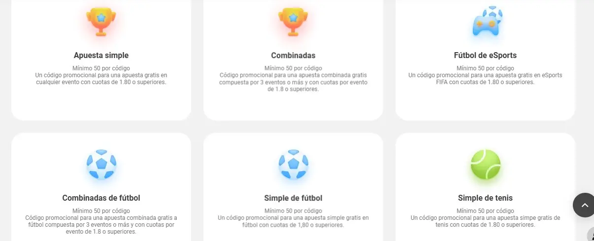 Opciones de códigos promocionales en Melbet para apuestas simples, combinadas y deportes específicos